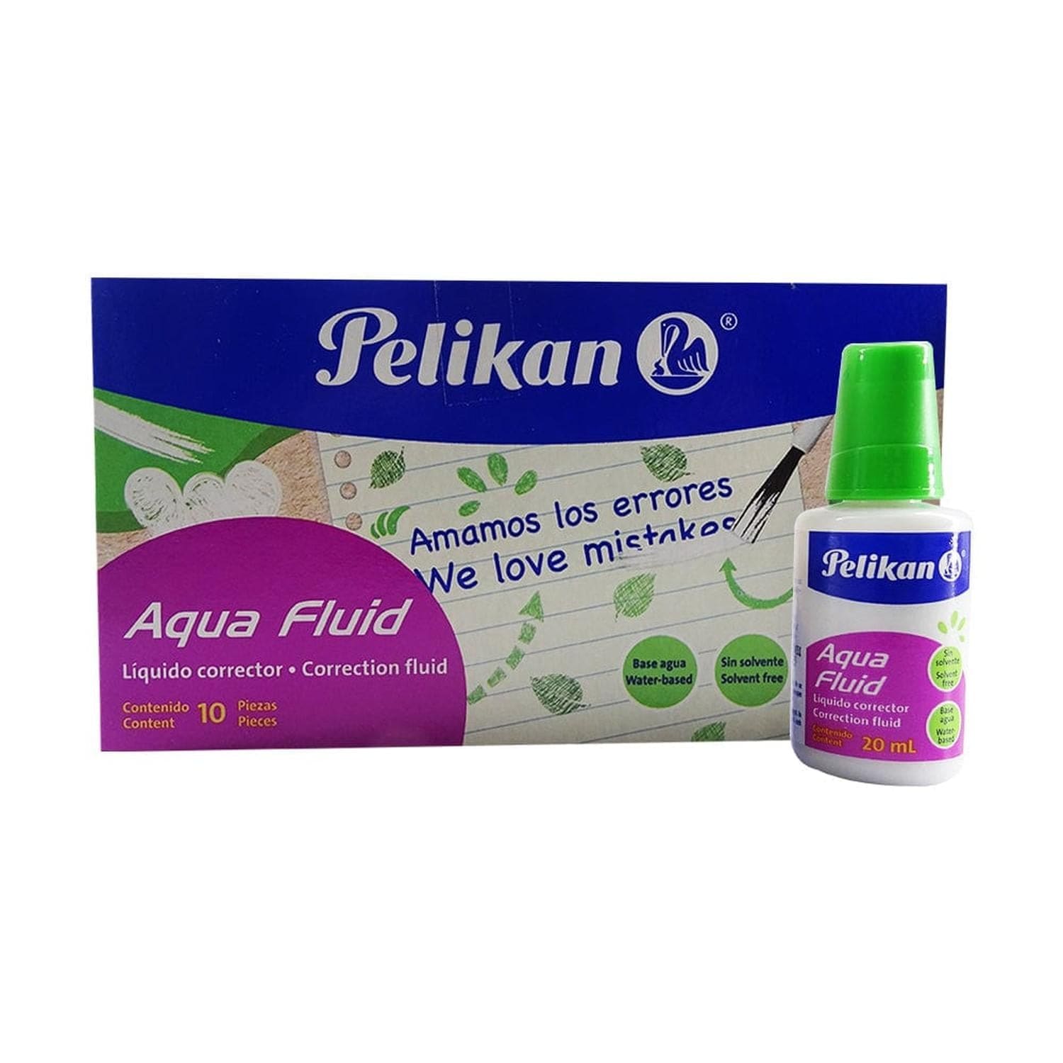 Pelikan PELIKAN MEXICO, S.A. DE C.V. CORRECTOR LIQUIDO AQUA FLUID C/10PZ PELIKAN