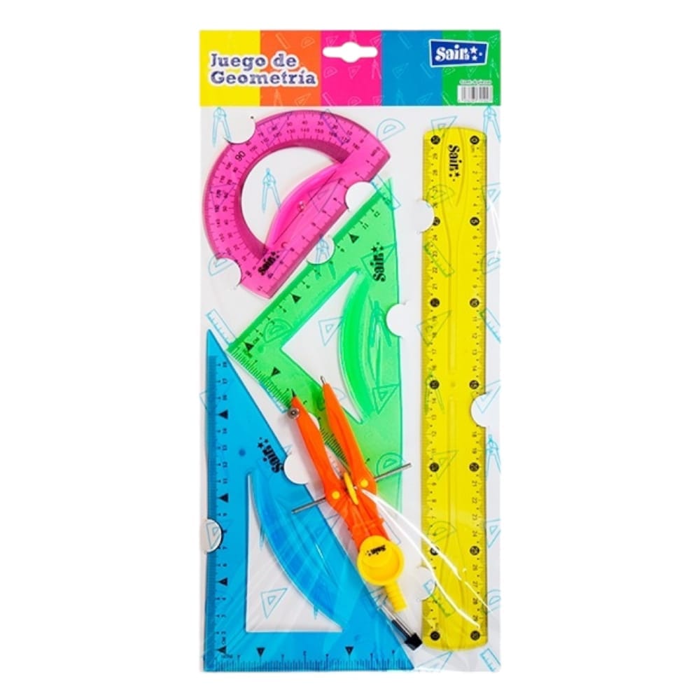 Saira DISTRIBUIDORA SAJOR, S.A. DE C.V. JUEGO GEOMETRIA FLEXIBLE SAIRA C/COMPAS DE PLASTICO