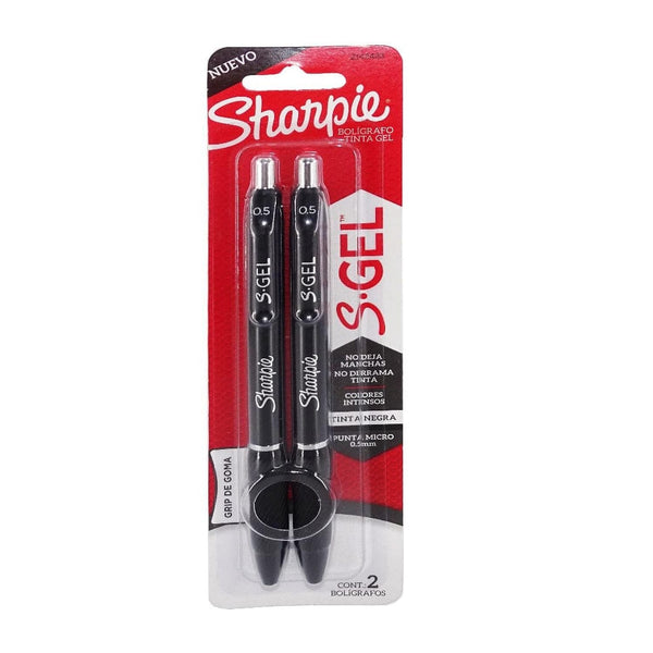 Sharpie NEWELL BRANDS DE MEXICO, S.A. DE C.V. BOLIGRAFO SHARPIE GEL P.FINO 0.5MM C/2PZ NEGRO