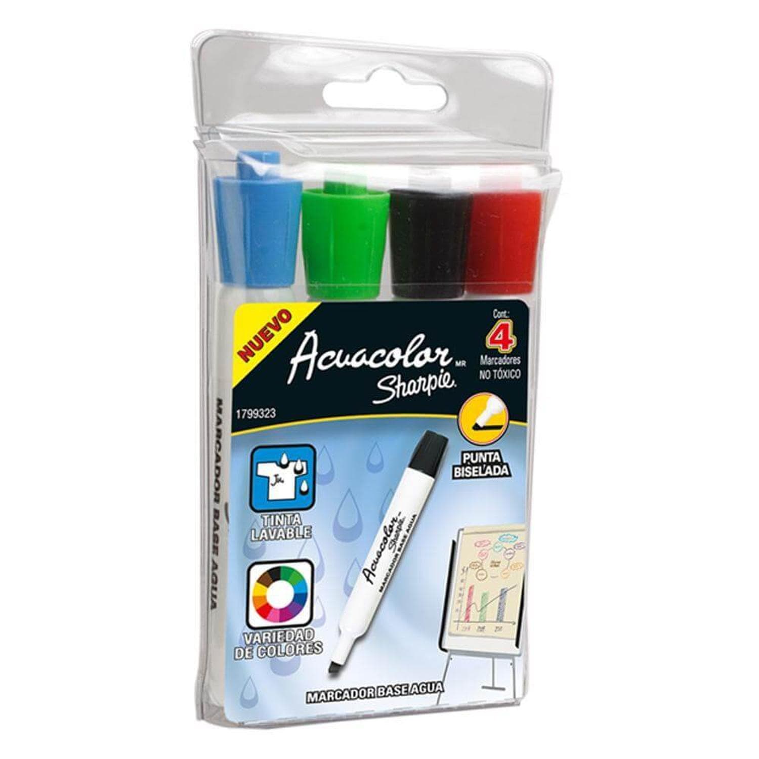 Sharpie NEWELL BRANDS DE MEXICO, S.A. DE C.V. MARCADOR SHARPIE ACUACOLOR C/4PZ