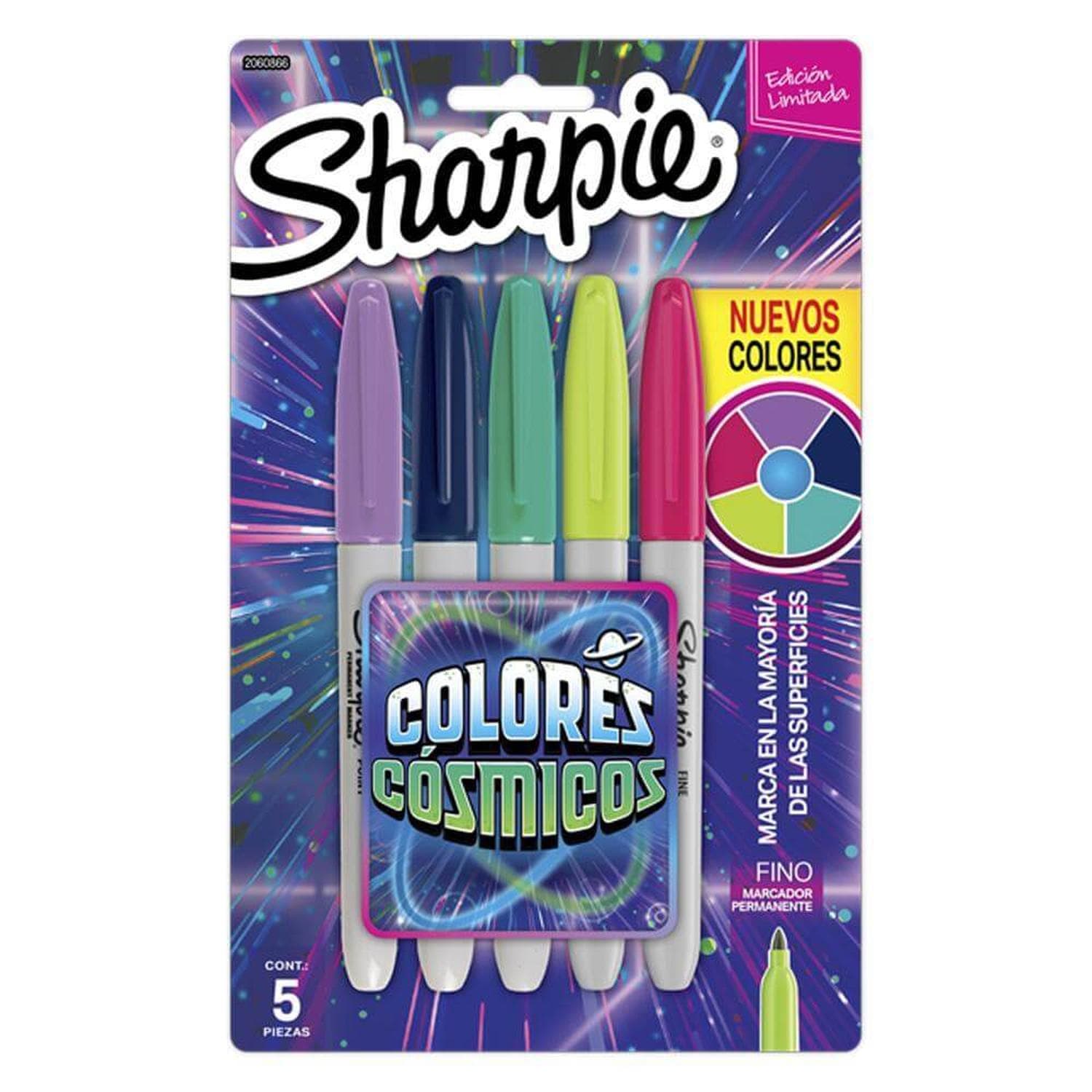 Sharpie NEWELL BRANDS DE MEXICO, S.A. DE C.V. MARCADOR SHARPIE FINO COLOR COSMICO C/5PZ