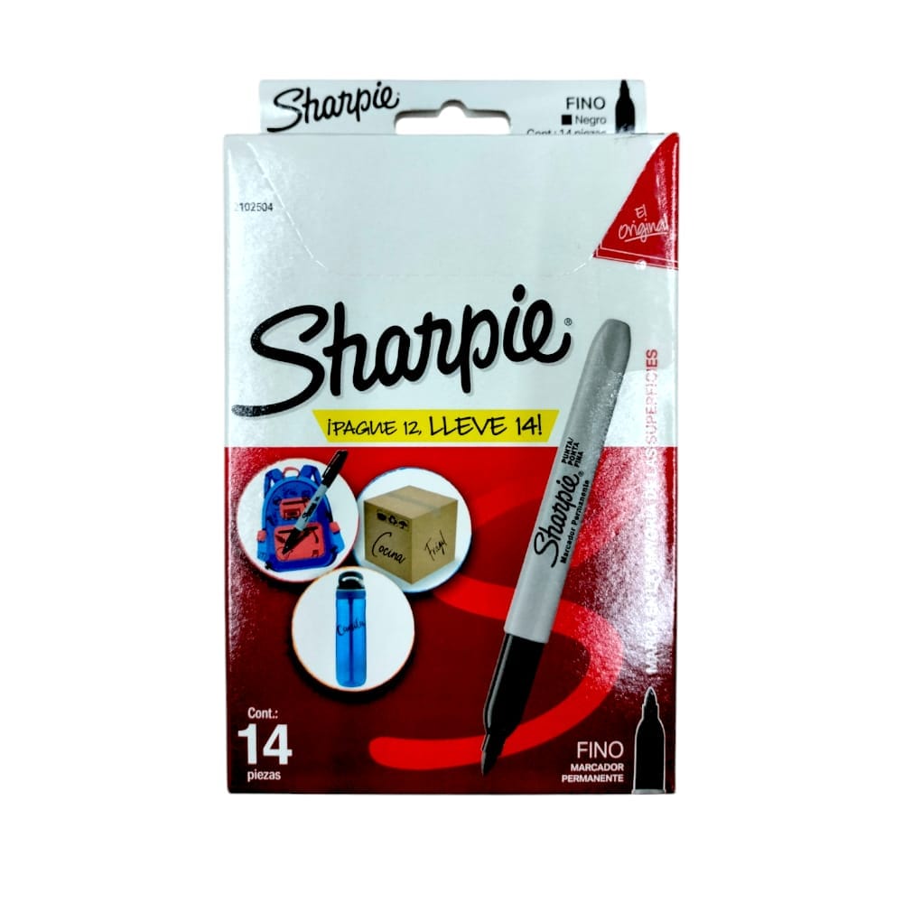 Sharpie NEWELL BRANDS DE MEXICO, S.A. DE C.V. MARCADOR SHARPIE FINO NEGRO 14X12PZ
