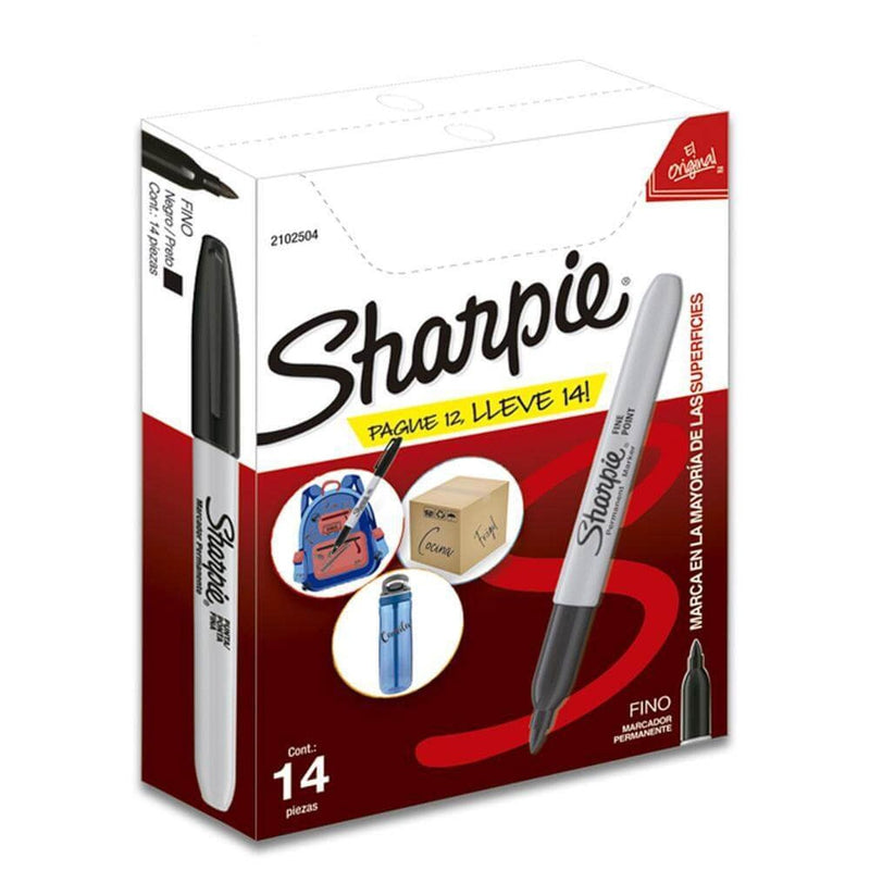 Sharpie NEWELL BRANDS DE MEXICO, S.A. DE C.V. MARCADOR SHARPIE FINO NEGRO 14X12PZ