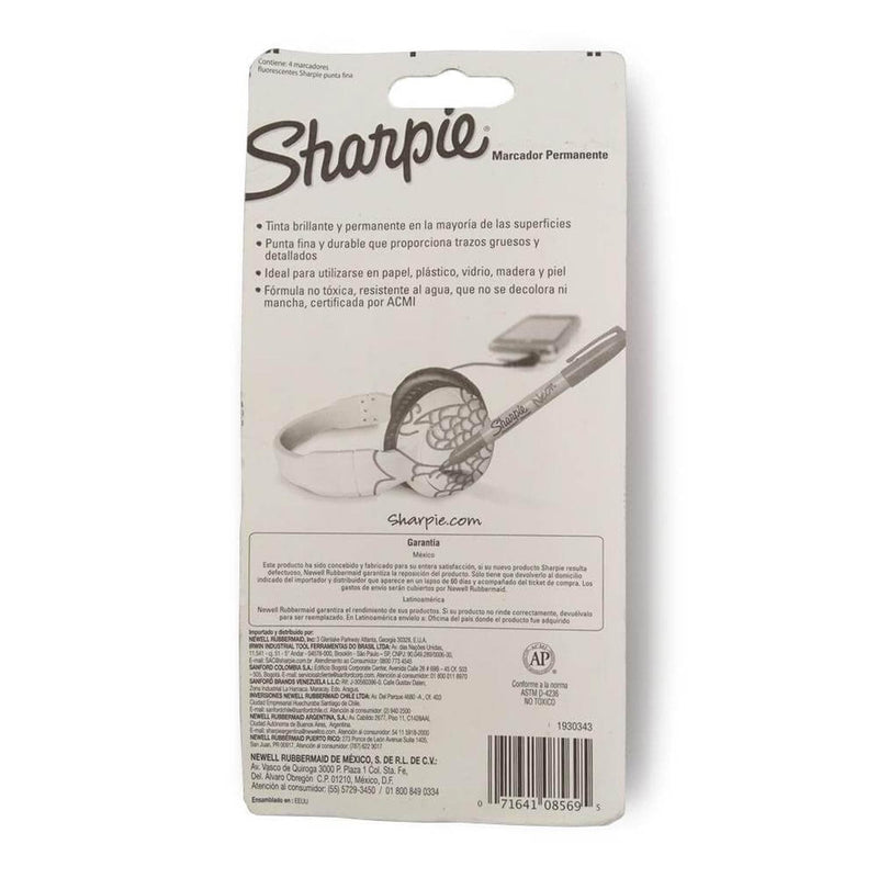 Sharpie NEWELL BRANDS DE MEXICO, S.A. DE C.V. MARCADOR SHARPIE FINO NEON C/4PZ