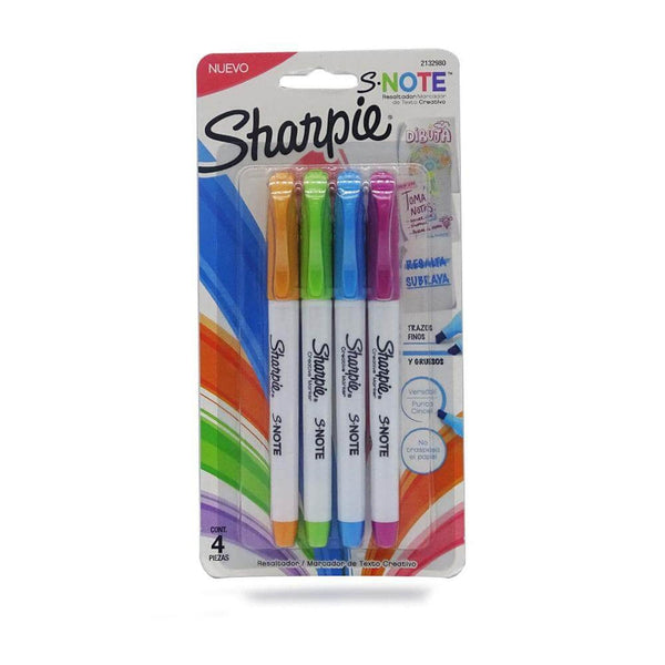 Sharpie NEWELL BRANDS DE MEXICO, S.A. DE C.V. RESALTADOR SHARPIE S-NOTE C/4PZ NEON