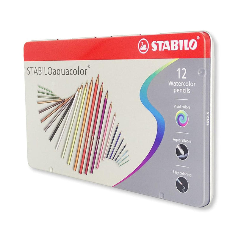 Stabilo LA ESTILOGRAFICA, SA DE CV LAPICES DE COLORES STABILO AQUACOLOR CON 12PZ ESTUCHE METALICO