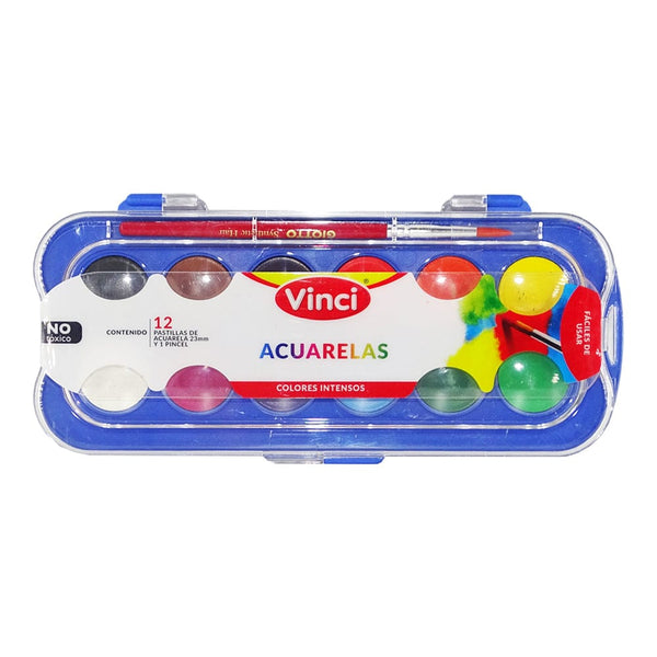 Vinci DIXON COMERCIALIZADORA, S.A. DE C.V. ACUARELA VINCI COLORES INTENSOS C/12PZ 23MM