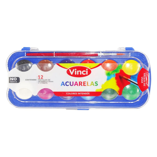 Vinci DIXON COMERCIALIZADORA, S.A. DE C.V. ACUARELA VINCI COLORES INTENSOS C/12PZ 30MM