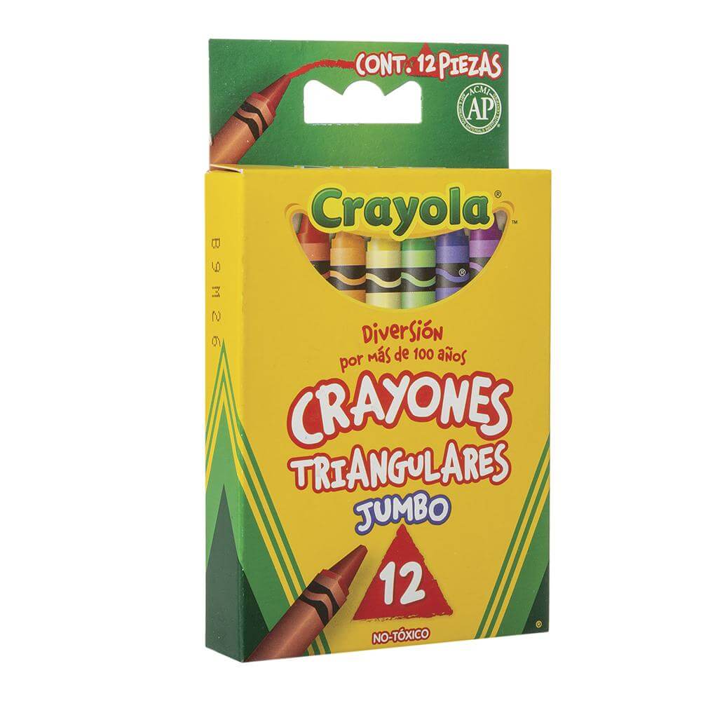 Crayolas De Colores Kores Krayones Jumbo Triangular 12 Pz