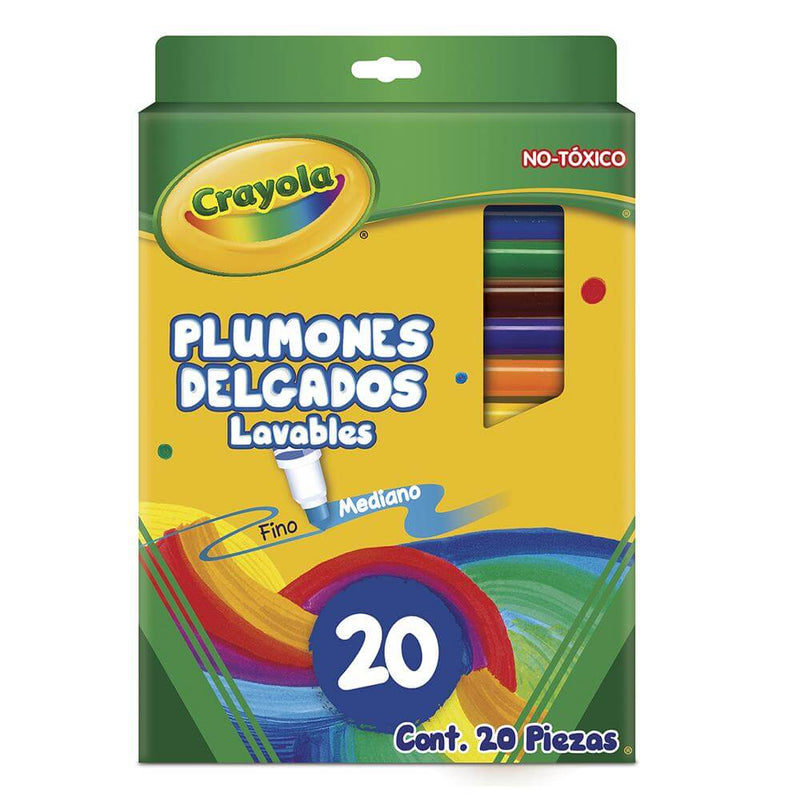 Crayola BINNEY & SMITH MEXICO, S.A. DE C.V. 20 PLUMONES DELGADOS LAVABLES CRAYOLA