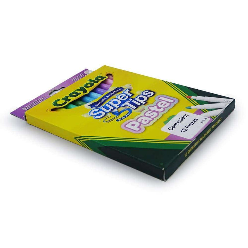 Plumones Crayola Super Tips Pastel 12 pzas