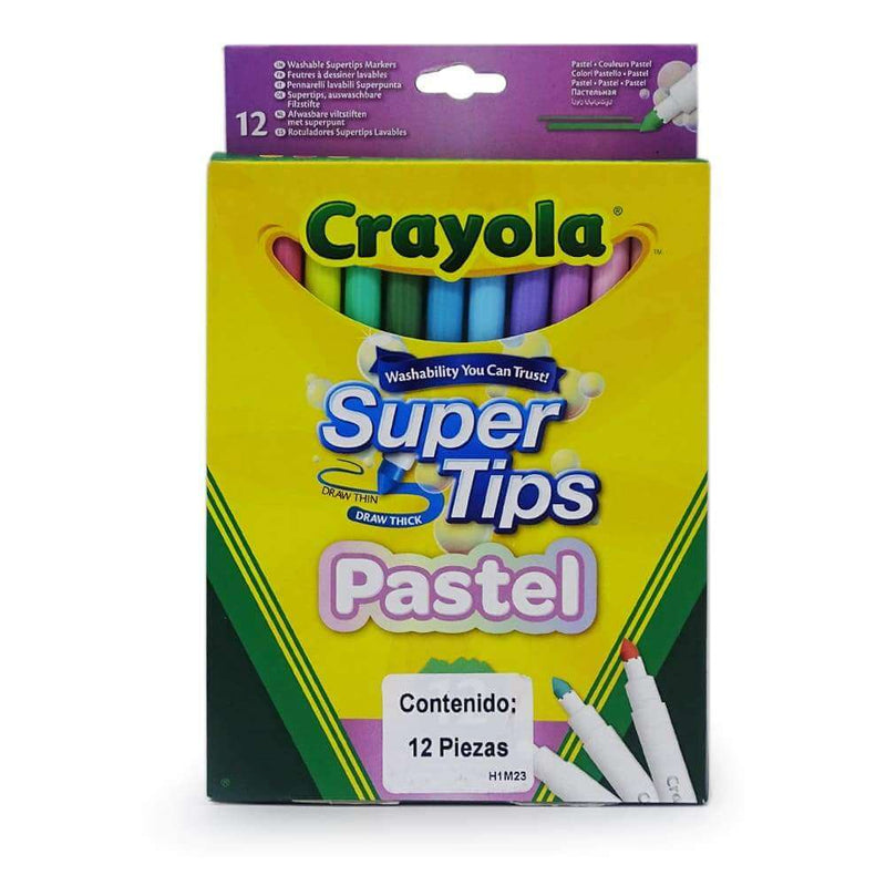Crayola BINNEY & SMITH MEXICO, S.A. DE C.V. PLUMONES SUPER TIPS CRAYOLA C/12PZ PASTEL