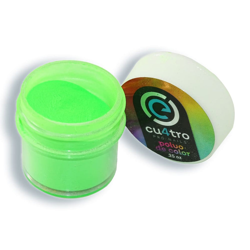E-Quatro MODA BELLEZA Y ARTE, S.A. DE C.V. POLVO DE COLOR 1/4OZ E-QUATRO TONO 17 VERDE NEON