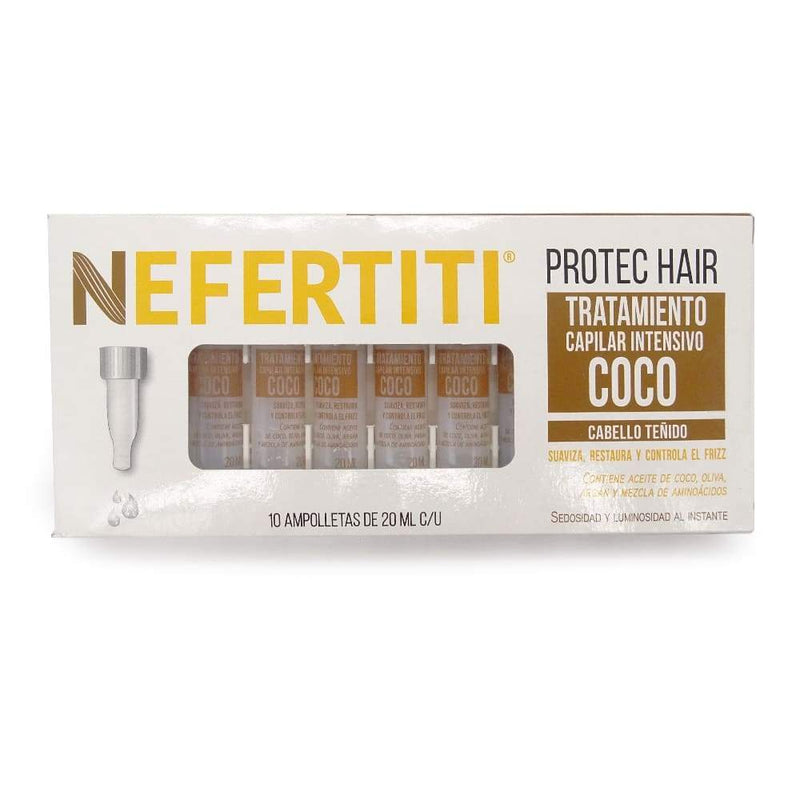 Nefertiti BEFIBA, S.A. DE C.V. AMPOLLETA 20ML C/10PZ PROTEC HAIR COCO NEFERTITI