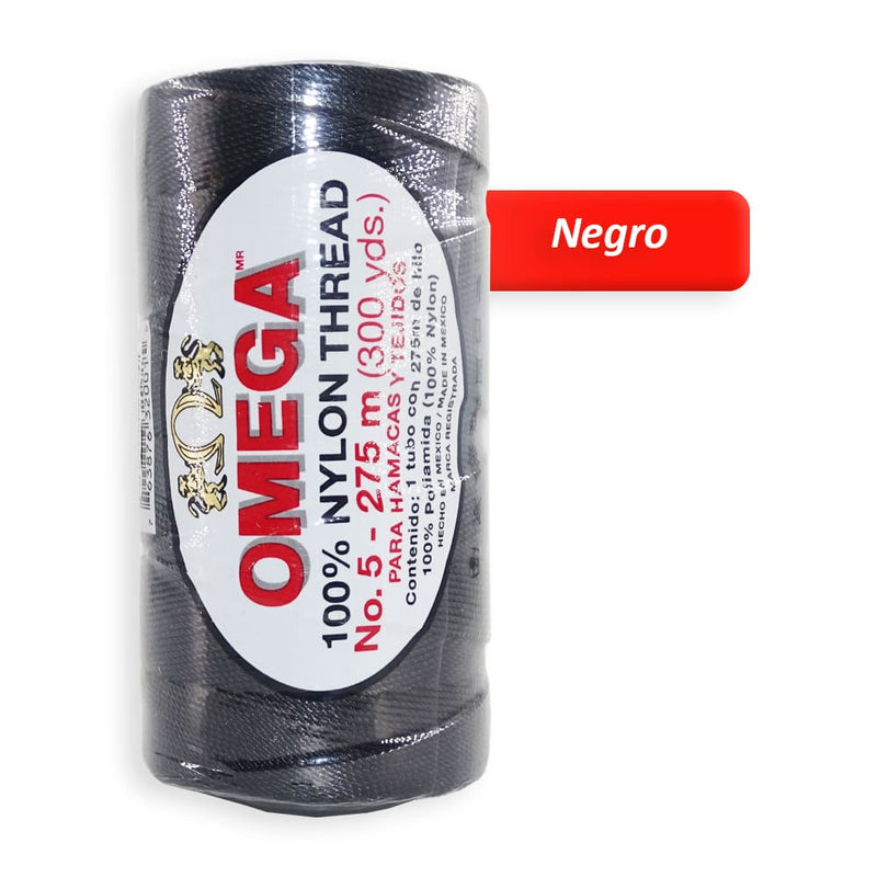 Omega OMEGA DISTRIBUIDORES DE HILO, S.A. DE C.V. HILO NYLON OMEGA NO.5 C/275M ART. 370 NEGRO