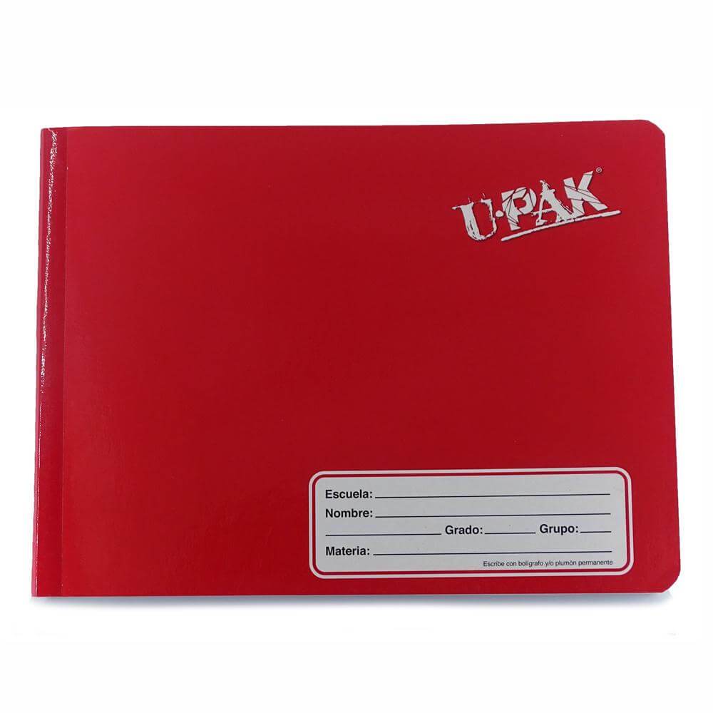 Upak UPAK, CORPORACION IMPRESORA, SA DE CV ROJO CUADERNO COSIDO UPAK F.ITALIANA 100HJ DOBLE RAYA.